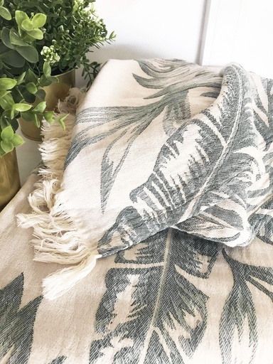 [LLRL211013] LL RL  COUVRE LIT FLEUR 240X260cm GRIS 100% COTON
