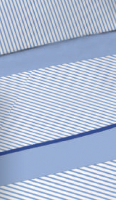 [LLTL210353] LL J.DRAPS 50P/50C STRIPES BLEU DP 240x290cm DH 155x200cm 2T 50x75cm