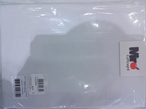 [LLTL210518] LL TL DRAP HOUSSE 100% COTTON PERCALE 200FILS 200x200x40cm BLANC