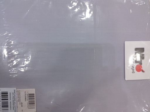 [LLTL210524] LL TL DRAP HOUSSE 50% COTTON 50% PES 180x200x40cm GRIS CLAIRE