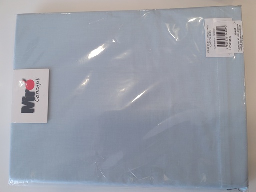 [LLTL210530] LL TL DRAP PLAT 100% COTTON 144 FILS 240x285cm OURLET 5cm BLEU CLAIRE