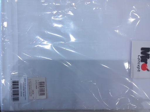 [LLTL210535] LL TL DRAP PLAT 50% COTTON 50% PES 240x280cm OURLET 5cm BLANC