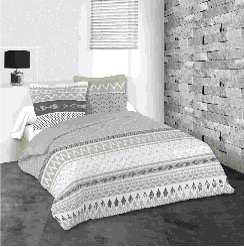 [LLST201270] LL HP33636001 GREENY HOUSSE DE COUETTE 240X220+2T63X63 100%COTON 57FILS PCB 5