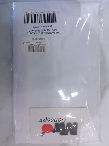 [LLTL210565] LL TL TAIE D'OREILLER 50%COTTON 50% PES 65x65cm+1 FLAP 15 BLANC
