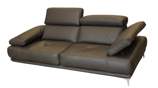 [DEAN220104] DECO AN CANAPE CUIR REGLABLE MARRON NOIR 2,10X0,57X0,53X1M