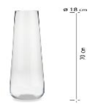 [DEAR210187] DECO 53272 VASE EN VERRE OUVERTURE ETROITE 70 CM