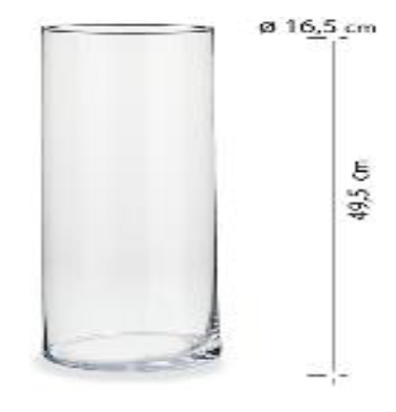 [DEAR210193] DECO 53281 VASE CRISTAL CYLINDRE HAUT 50 CM