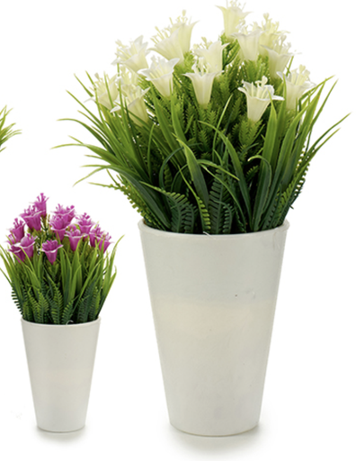 [DEAR211160] DECO 55290 POT BLANC FLEUR CLOCHE ASSORT 4 COLOR