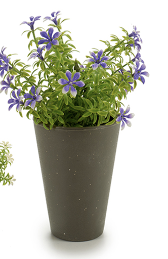 [DEAR211164] DECO 55299 POT GRIS FLEUR 6 PETALE ASSORT 4COULEUR