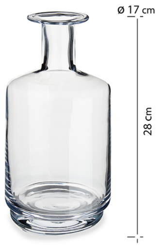 [DEAR211276] DECO 77438 BOUTEILLE VERRE OUVERTURE ETROITE  DIAM 17 X 28 CM 