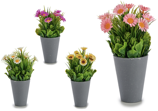 [DEAR191065] DECO 55293 POT GRIS MARGARITA ASSORT 4 COULEUR