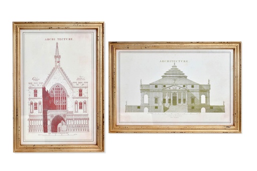 [DEIT201106] DECO CU-155558 TABLEAU MDF GLASS 66X2X46 CATHEDRAL FRAMED 2 MOD.