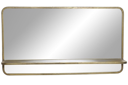 [DEIT201221] DECO LD-159125 MIROIR MÉTAL 90X16X50 ETAGERE CUIVRÉE