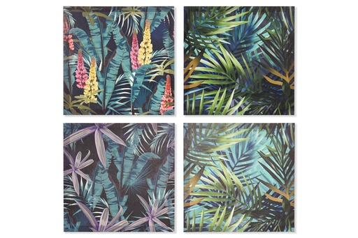 [DEIT201474] DECO CU-159967 TABLEAU CANVAS WOOD 40X1,8X40 TROPICAL 4 MOD.