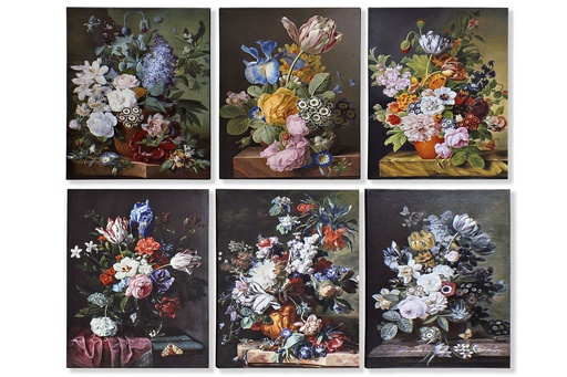[DEIT201484] DECO CU-169816 TABLEAU TOILE MDF 40X1,8X50 FLEURS 6 MOD.