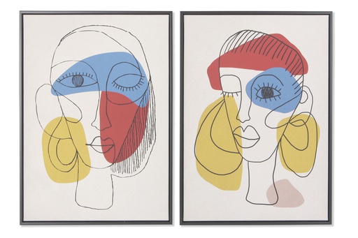 [DEIT210631] DECO CU-179804 TABLEAU PS TOILE 53X4,5X73 VISAGE ABSTRAIT 2 MOD.