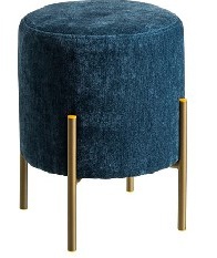 [DERE190682] DECO 105634 POUF VELOUR BLEU