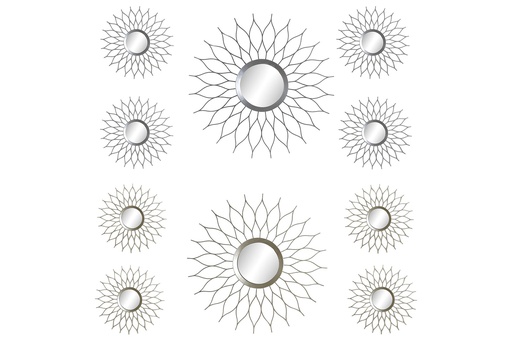 [DEIT211189] DECO ES-184775 MIROIR SET 5 PP MIROIR 50X1,5X50 50 CM 2 MOD.