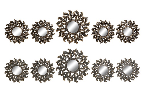 [DEIT211192] DECO ES-176316 MIROIR SET 5 PP VERRE 35X2X35 25CM VIEILLI 2 MOD.