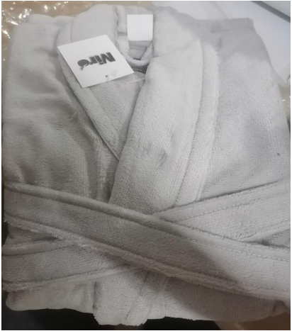 [LLTM220921] LL TM SORTIE DE BAIN RF17 GRIS CLAIR 100% CTN 600g