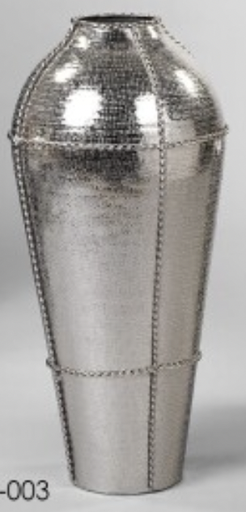 [DEBE220801] DECO 097-003 VASE METAL BHOPAL NICKEL 28*64 cm