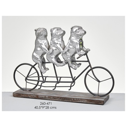 [DEBE220817] DECO 260-471 FIGURINE CHIENS CYCLISTES 40,5*9*28 cm