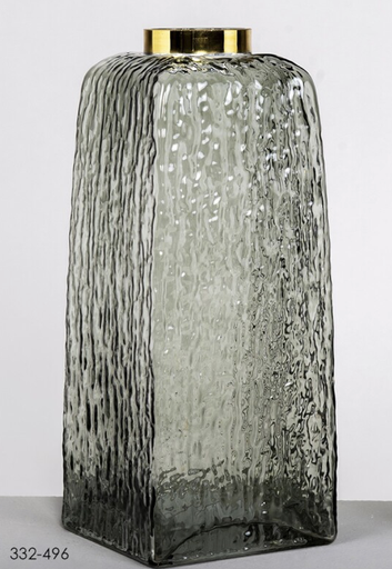 [DEBE220837] DECO 332-496 VASE CRISTAL CANNES GRIS 13*31 cm