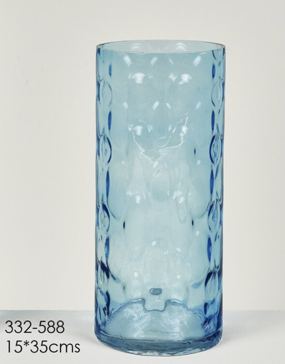 [DEBE220842] DECO 332-588 VASE CRISTAL JACKSON AZUL 15*35 cm