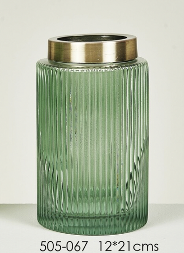[DEBE220858] DECO 505-067 VASE CRISTAL PRIZREN VERT 12*21 cm