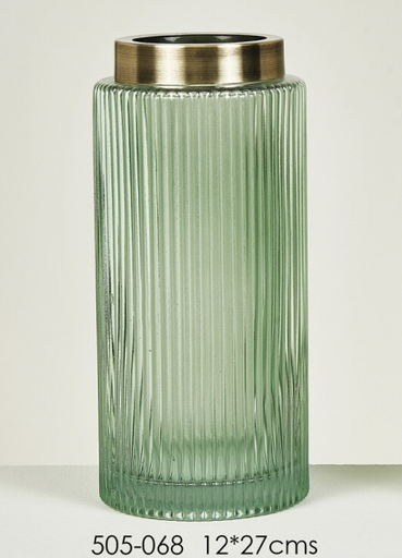 [DEBE220859] DECO 505-068 VASE CRISTAL PRIZREN VERT 12*27 cm