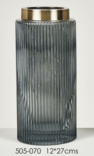 [DEBE220861] DECO 505-070 VASE CRISTAL PRIZREN GRIS 12*27 cm