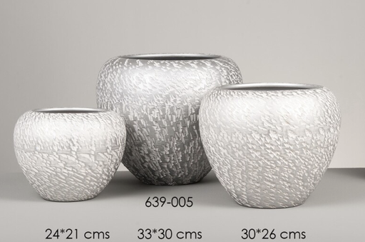 [DEBE220998] DECO 639-005 POT TERRACOTA COCO ARGENTE 30*26cm