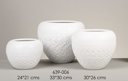 [DEBE221000] DECO 639-006 POT TERRACOTA COCO BLANC 30*26cm
