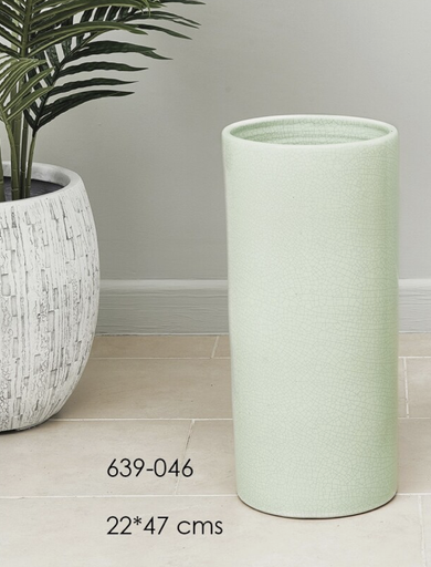 [DEBE220922] DECO 639-046 PORTE PARAPLUIE CERAMIQUE FISSURES VERT 22*47 cm
