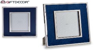 [DEAR210270] DECO 73479 CADRE PHOTOS 13X18CM VELOUR BLEU FONCE
