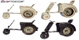 [DEAR211180] DECO 79671 HORLOGE DE METAL MOTO ASSORT 2 COULEUR 