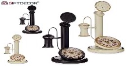 [DEAR211184] DECO 79675 HORLOGE DE METAL TELEPHONE ANTIQUE ASSORT 2 COULEUR 