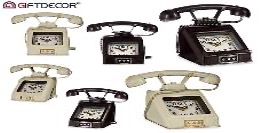 [DEAR211185] DECO 79676 HORLOGE DE METAL TELEPHONE CLASSIQUE ASSORT 2 COULEUR