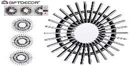 [DEAR211195] DECO 91977 SET 3 MIROIRS RONDS COULEUR NOIRE ET ARGENTE 25CM 