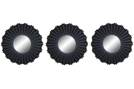 [DEIT201147] DECO ES-165934 MIROIR SET 3 PP GLASS 25X2X25 25 MATTE BLACK