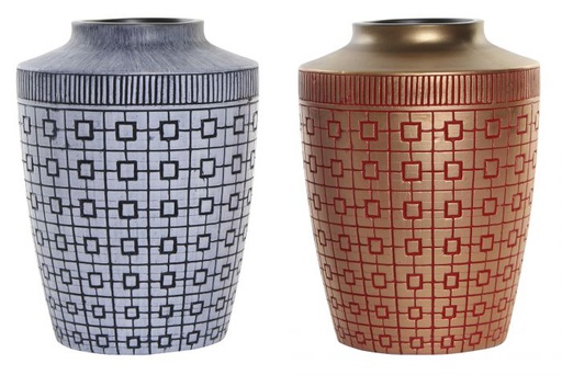 [DEIT210713] DECO LD-182205 VASE RÉSINE 18X18X25 ORIENTAL DORÉ 2 MOD.