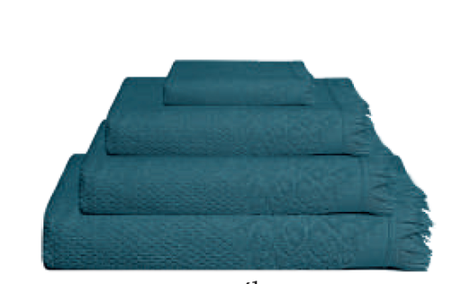 [LLTL200507] LL TL SERVIETTE JASMINE 100x150 BLEU PETROLE 100% COTON