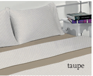 [LLTL210354] LL TL  J.DRAPS 50P/50C STRIPES TAUPE DP 240x290cm DH 155x200cm 2T 50x75cm