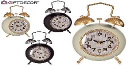 [DEAR211177] DECO 79666 HORLOGE DE METAL CLOCHES ASSORT 2 COULEUR
