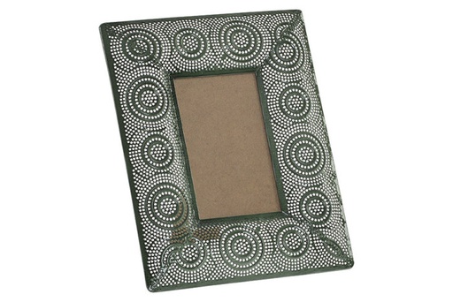 [DEIT210297] DECO LD-143961 TABLEAU METAL GLASS 10X15 27X27X2 DARK GREEN