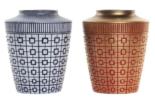 [DEIT210714] DECO LD-182206 VASE RÉSINE 17X17X20 ORIENTAL DORÉ 2 MOD.