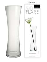 [DEPL190676] DECO 741279 VASE FLARED H500X140MM CLEAR GLASS / GIFT BOX