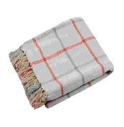 [LLST181297] LL P28599001 PURPY PLAID 130X150 ROUGE 100%CO PCB 6