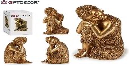 [DEAR211120] DECO 89710 BUDHA ASSIS LATERAL RESINE DORE 32CM