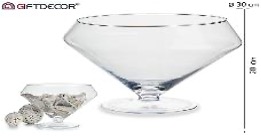 [DEAR211262] DECO 53265 VASE EN VERRE AVEC PIED FORMES DIAM 30X20CM